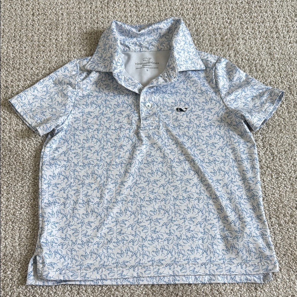 Vineyard Vines Kids Blue Floral Polo Shirt